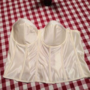 Dominique Intimate Apparel 46DD/E Ivory Bridal Corset Longline Bra Strapless